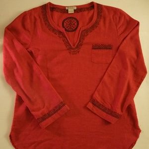 LUCKY BRAND Small Embroidered Silk Women’s Top